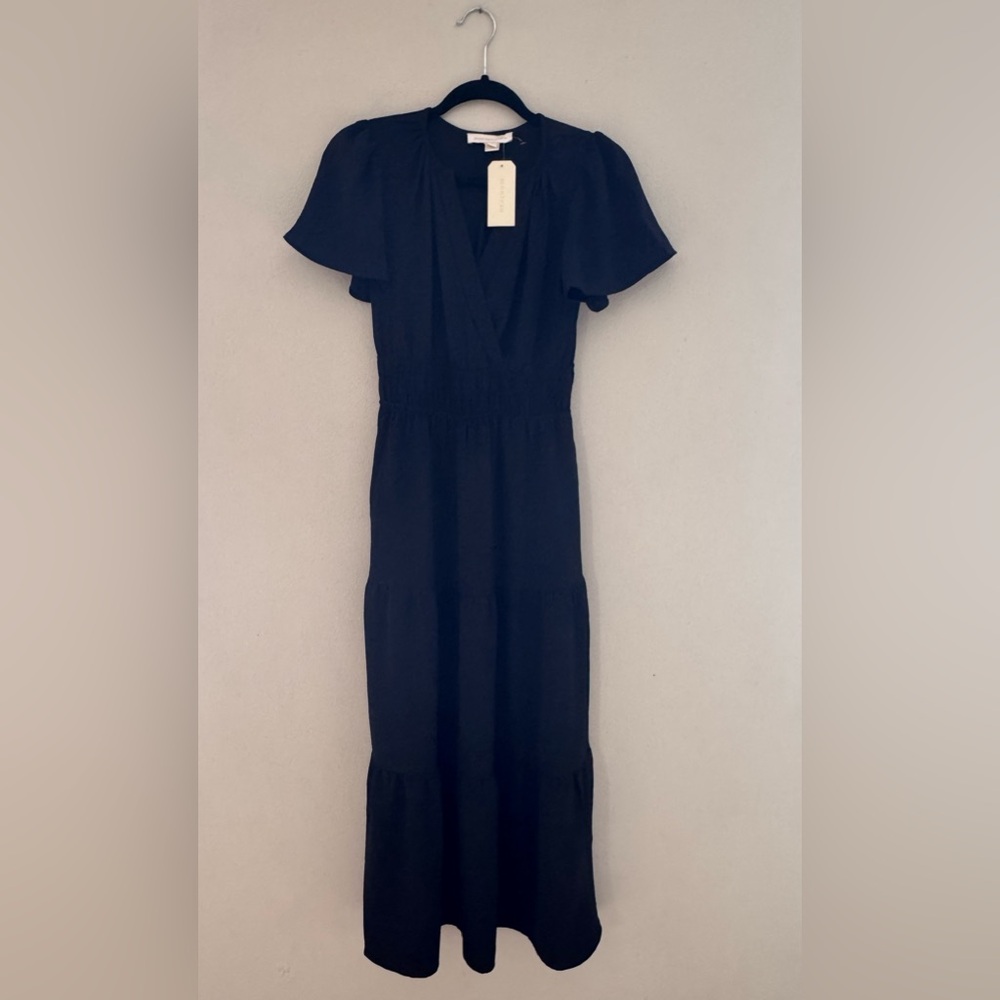 NWT Monteau Size S Tiered Black Maxi Dress - Picture 2 of 11